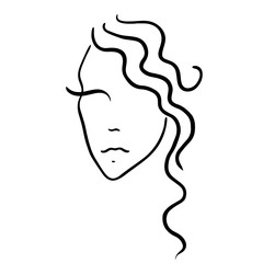 Template logo for beauty products. Abstract girl. Vector illustration.