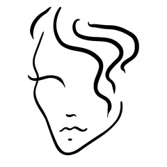 Template logo for beauty products. Abstract girl. Vector illustration.