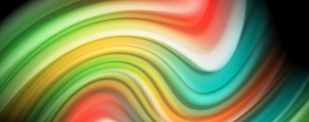 Flowing liquid colors - modern colorful flow poster. Wave liquid shapes. Art design for your design project