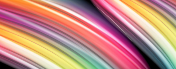 Flowing liquid colors - modern colorful flow poster. Wave liquid shapes. Art design for your design project