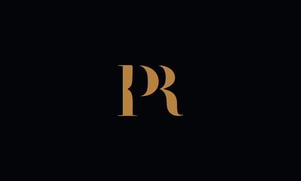 Premium Vector | Creative pr letter logo design with gold color template