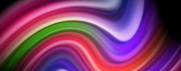 Fototapeta premium Fluid liquid color wave lines, glowing colorful light effect, abstract composition template. Geometric technology abstract pattern. Movement concept