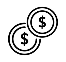 coins money. finance icon isolated on white background. vector illustration.