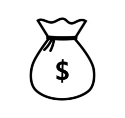 money bag. finance icon isolated on white background. vector illustration.