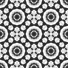 Beauty black and white floral pattern, interior cover design