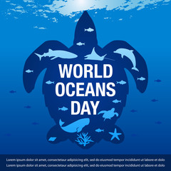 Vector Illustration for  world ocean day banner