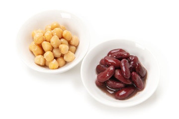 ひよこ豆とレッドキドニービーンズ