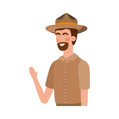 Forest ranger man cartoon design