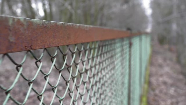 Rusted Fence Close-Up Shallow Focus