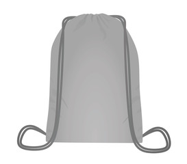 Grey backpack bag. vector illustration