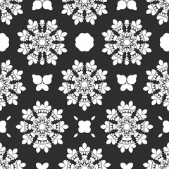 Beauty black and white floral pattern, interior cover design