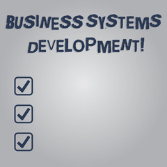 Fototapeta premium Writing note showing Business Systems Development. Business photo showcasing process of defining and developing systems Blank Color Rectangular Shape with Round Light Beam Glowing in Center