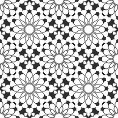 Black and white floral pattern, retro, vintage cover design