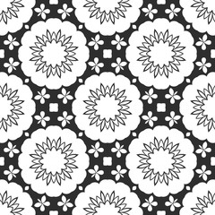 Black and white floral pattern, retro, vintage cover design