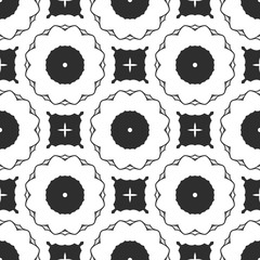 Black and white floral pattern, retro, vintage cover design