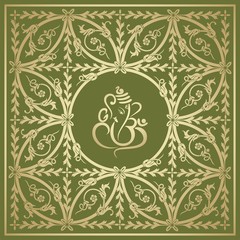 Ganesha, wedding card, royal Rajasthan, India	