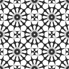 Black and white floral pattern, retro, vintage cover design