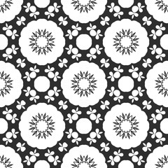 Black and white floral pattern, retro, vintage cover design