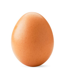 Chicken egg closeup on a white. Isolated.
