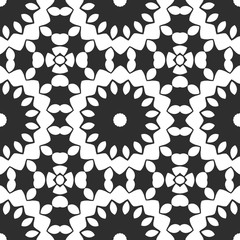 Black and white floral abstract pattern