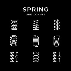 Set line icons of spring