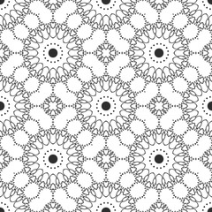 Black and white floral abstract pattern