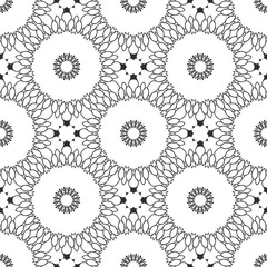 Floral black and white pattern, retro cover design