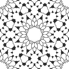 Floral black and white pattern, retro cover design