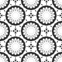 Floral black and white pattern, retro cover design