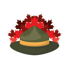 Hat and maple leaf design