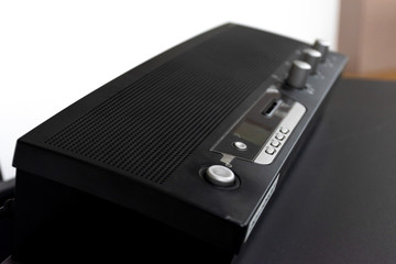 Obraz premium Close up control units microphone meeting