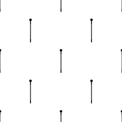 Seamless pattern with black magic staff icon on white background. Magic wand, scepter, stick, rod. Vector illustration.
