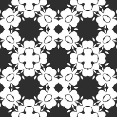 Beauty floral digital pattern, creative retro, vintage black and white design