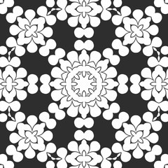 Beauty floral digital pattern, creative retro, vintage black and white design