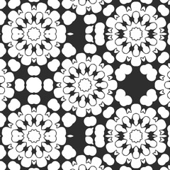 Beauty floral digital pattern, creative retro, vintage black and white design