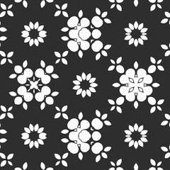 Beauty floral digital pattern, creative retro, vintage black and white design