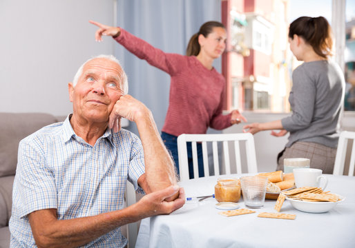 Bad Domestic Quarrel Between Family Members At Home