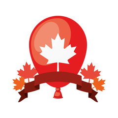Maple leaf balloon and canada symbol design