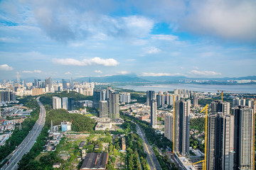 Fototapeta premium Shenzhen, Guangdong, China, urban intensive real estate construction
