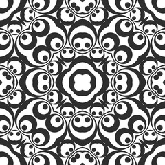 Black and white abstract pattern, wintage, retro style