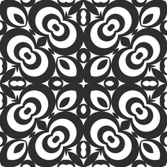 Black and white abstract pattern, wintage, retro style