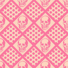 Skull. Crazy pattern. Seamless pattern. Vector graphics
