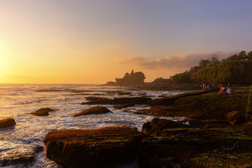 Sunset view at Tanah Lot Temple , Bali , Indonesia