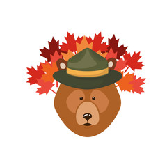 Isolated bear forest animal design