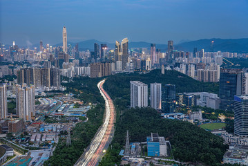 Fototapeta na wymiar Shenzhen City, Guangdong Province, China, night scenery