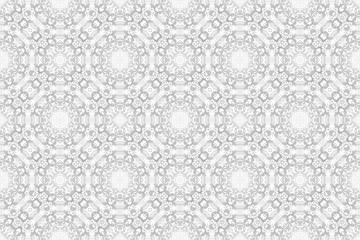 Beauty gloral abstract grey and white pattern, vintage, retro style