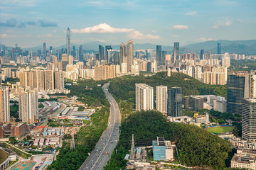 Obraz premium Shenzhen City, Guangdong, China City Building Skyline