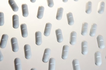 pills on white background