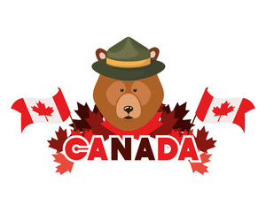 Isolated bear forest animal design