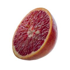 slice of blood red orange isolated on white background
